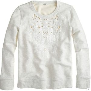 J. Crew Cutout Floral Sweatshirt